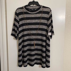 By & By black and silver striped sweater 1x
